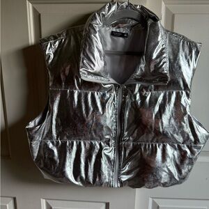 SHEIN Silver Puffer Vest size 3x 20